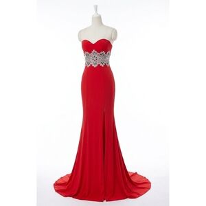 NEW ANGELA & ALISON mermaid prom dress in hot red